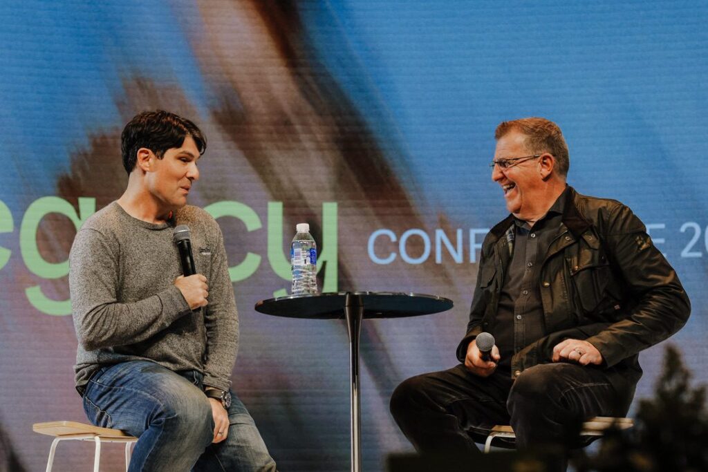 Ken Wootton in conversation on stage at the Legacy Conference